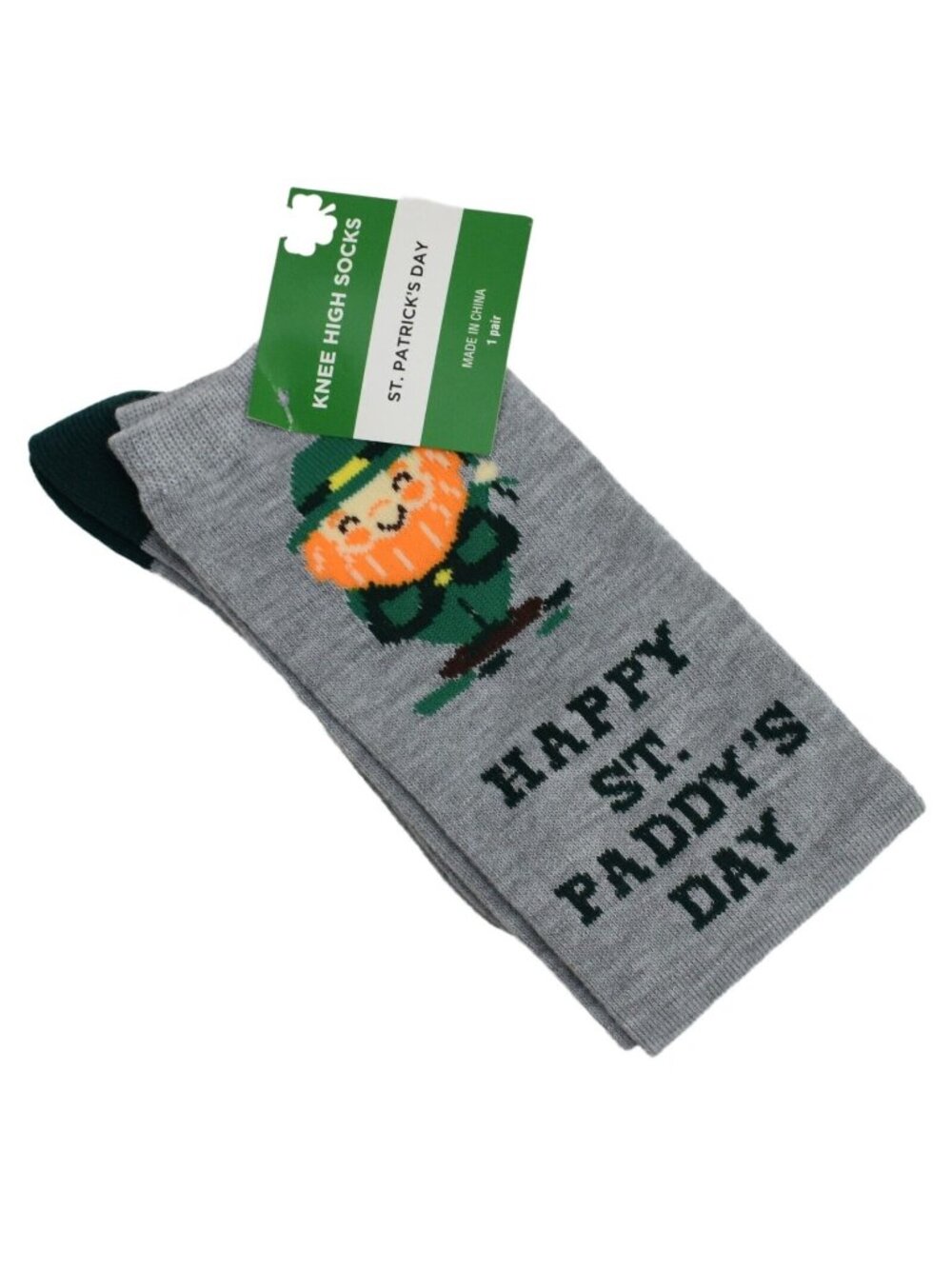 St Patricks Day Knee High Socks Womens One Size Leprechaun Happy St Paddys Day